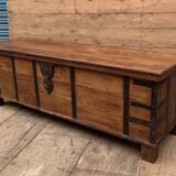 bench - teak chest from Burma with original fittings