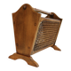 Vintage magazine rack in wood and caning, 50s