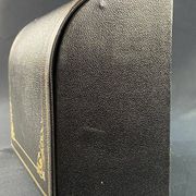 Le Tanneur mail binder sorter leather gilded decoration with small Regency style iron