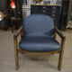 Leather and beech armchair Vintage 1970