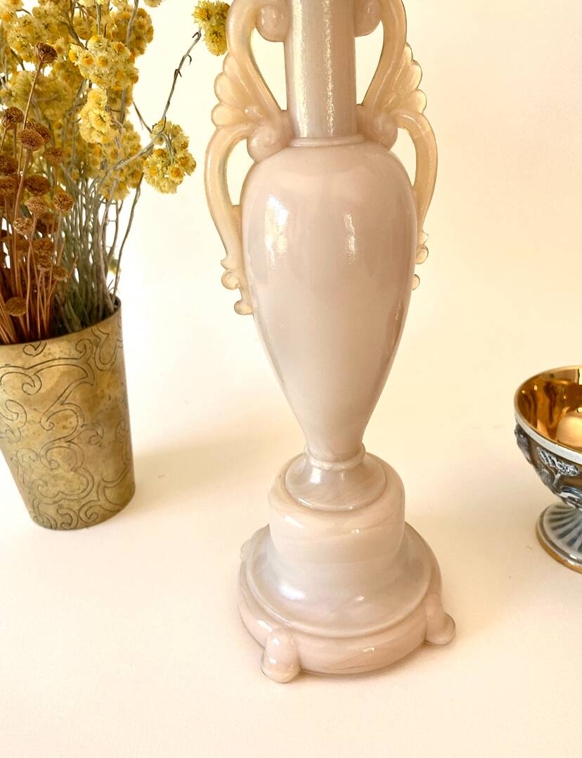 Lampe verre, câble tissu 2 M, abat-jour coton