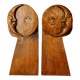 Art Deco bookends, carved wood, France, 1960