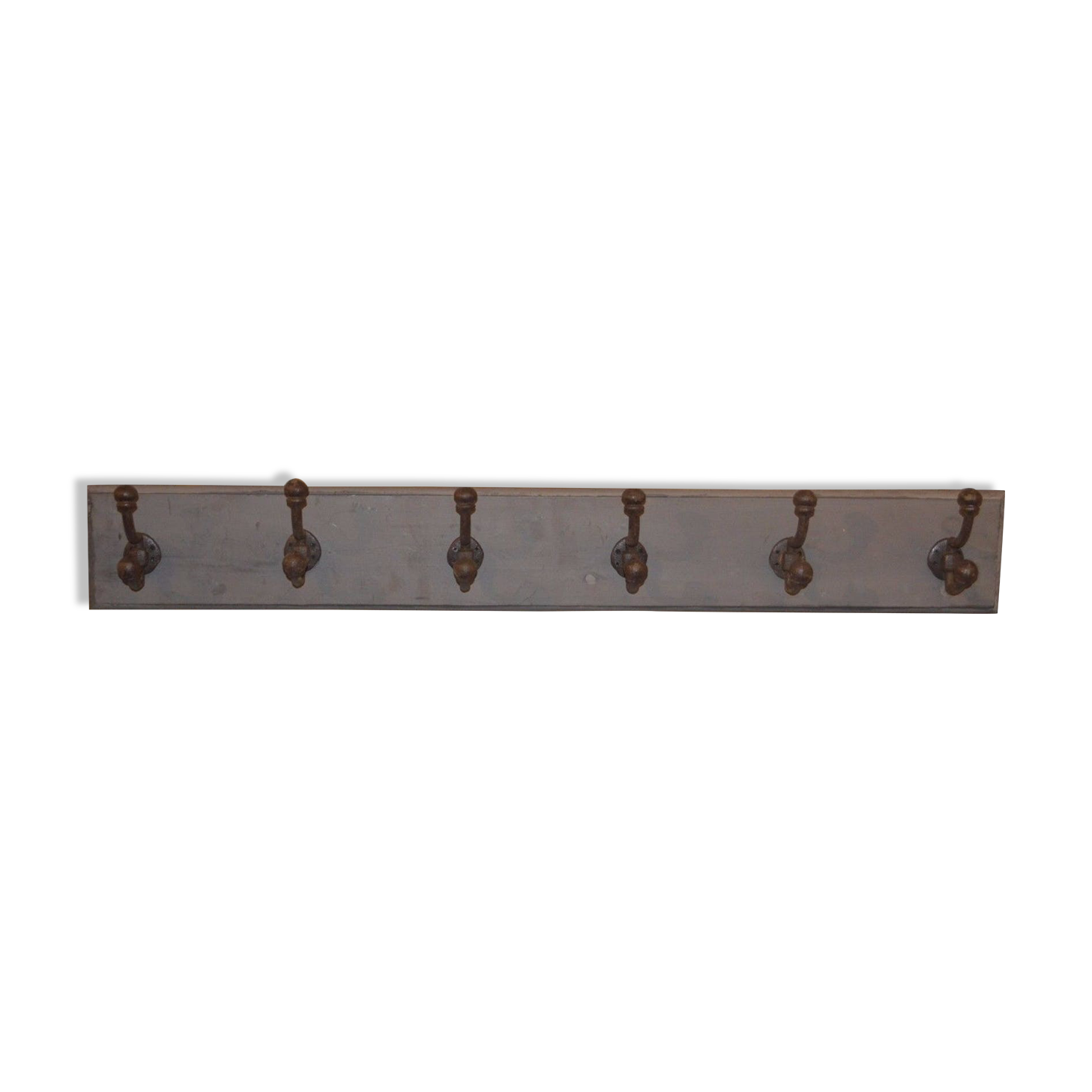 Coatrack schoolboy wooden and cast iron hooks