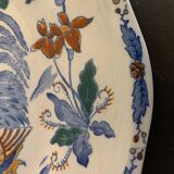 11 flat plates Rooster with Peonies, Gien earthenware