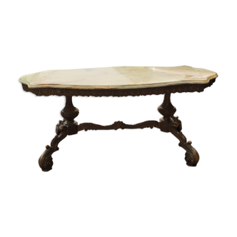 Marble and metal living table