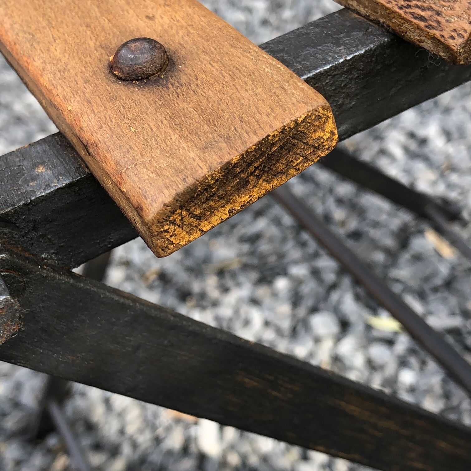 Antique folding chair "Quincaillerie Orléans"