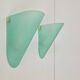 Vintage Triangular Conical Wall Sconces in Green Frosted Glass from Lumal-It, 1990s, Set of 2