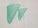 Appliques murales coniques triangulaires vintage en verre dépoli vert de Lumal-It, années 1990, ensemble de 2.