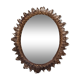 Oval sun mirror made of gilded solid wood