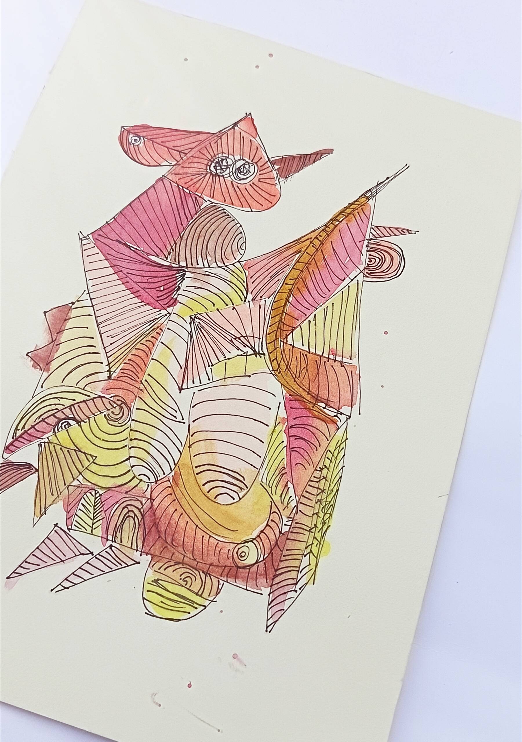 Peinture abstraite colorée – Acrylique sur papier – 24 × 34 cm