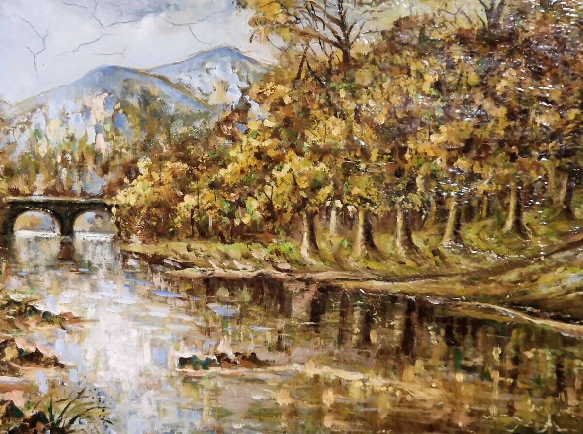 mountain valley painting