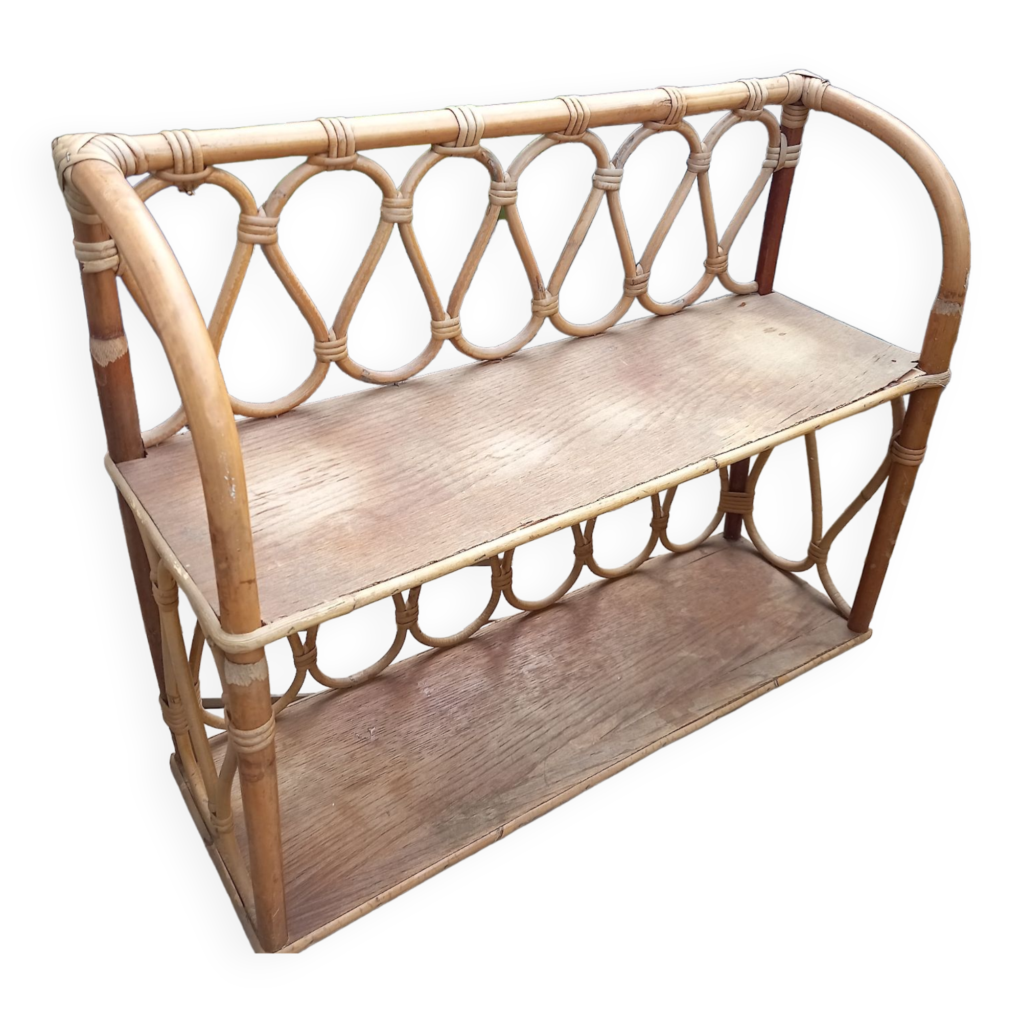 Vintage rattan shelf