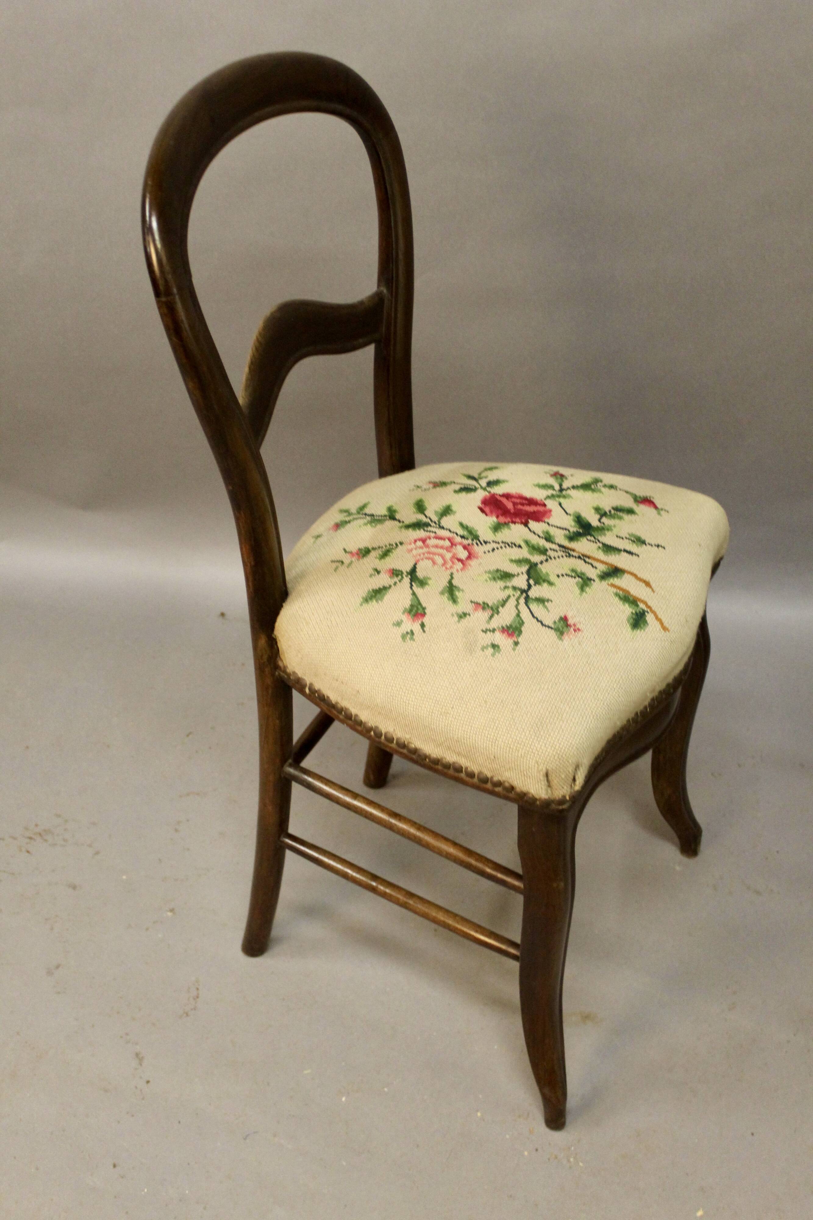 Pair of Louis Philippe chairs with petit point tapestry