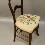 Pair of Louis Philippe chairs with petit point tapestry