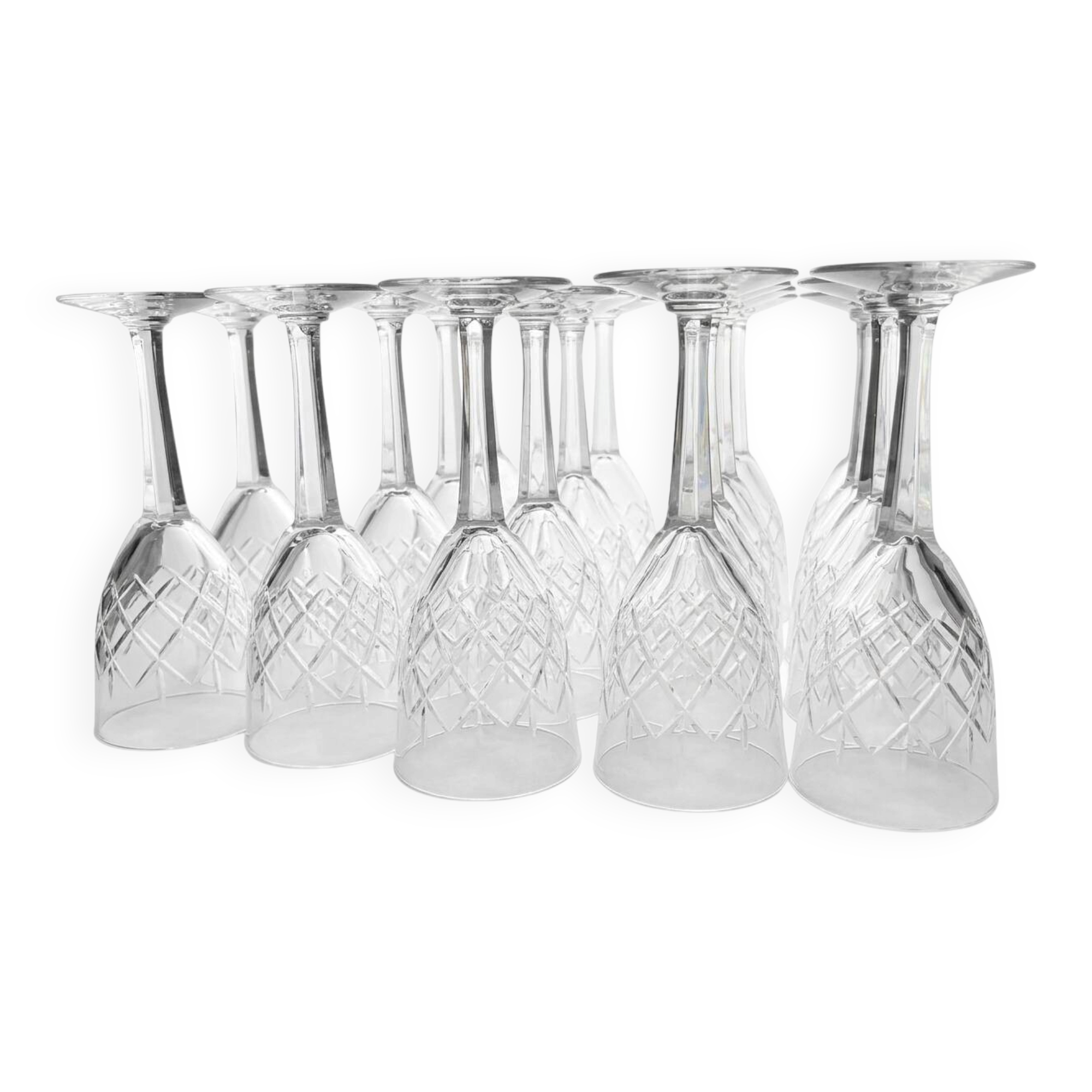 Crystal footed glasses from the 1950s.