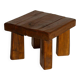 Brutalist Solid Oak Side Table with Wooden Pins, 1960s