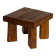 Brutalist Solid Oak Side Table with Wooden Pins, 1960s