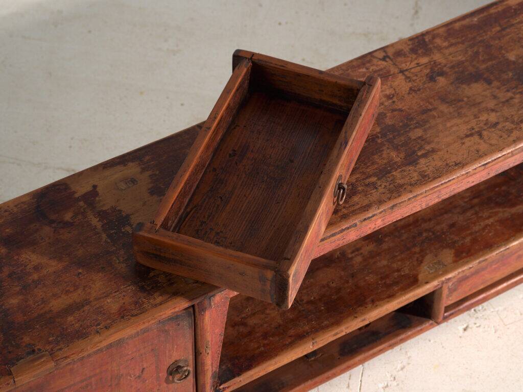 Antique low elm wood furniture – China, around 1900