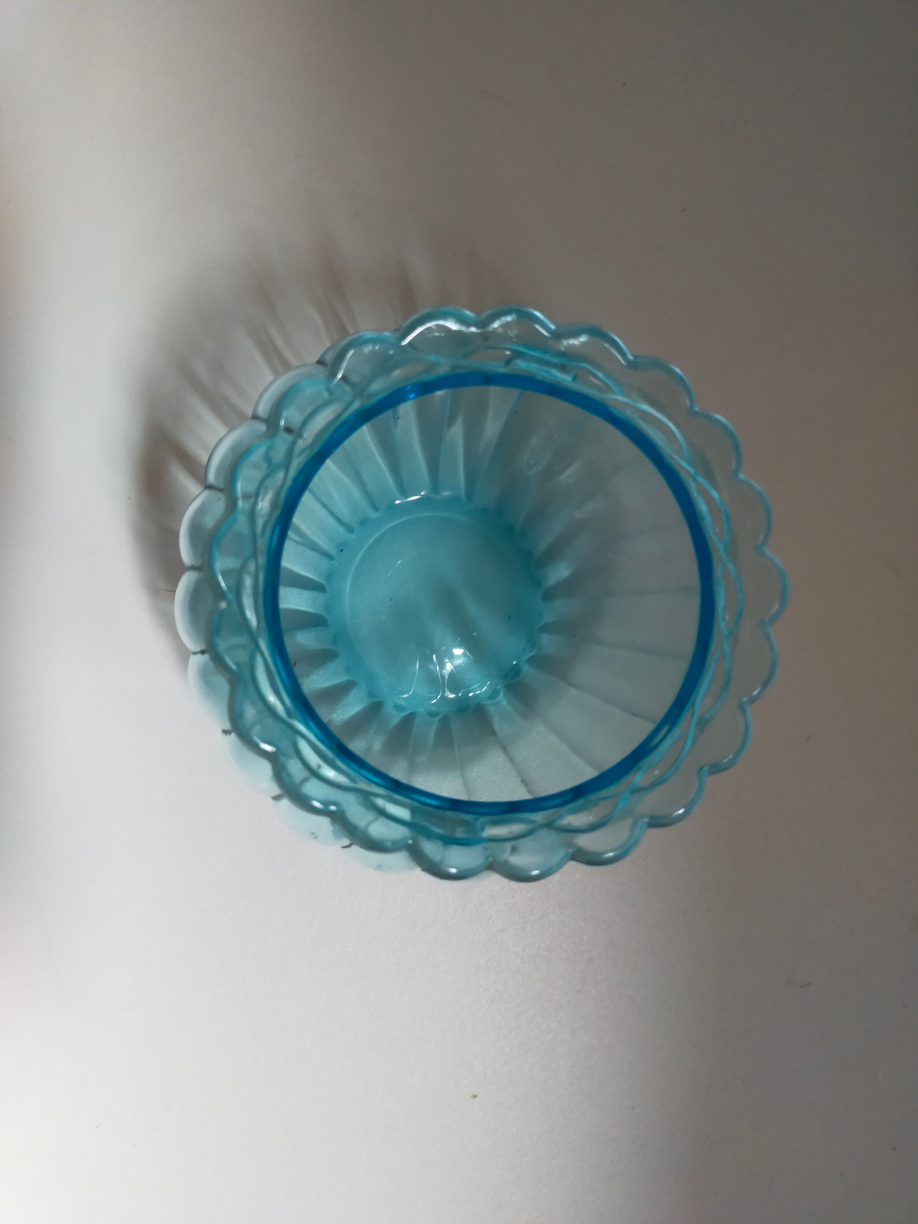 Signed blue ball vase