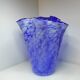 Large blue handkerchief vase Murano Venini glass 1960