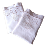 Duo of embroidered pillowcases