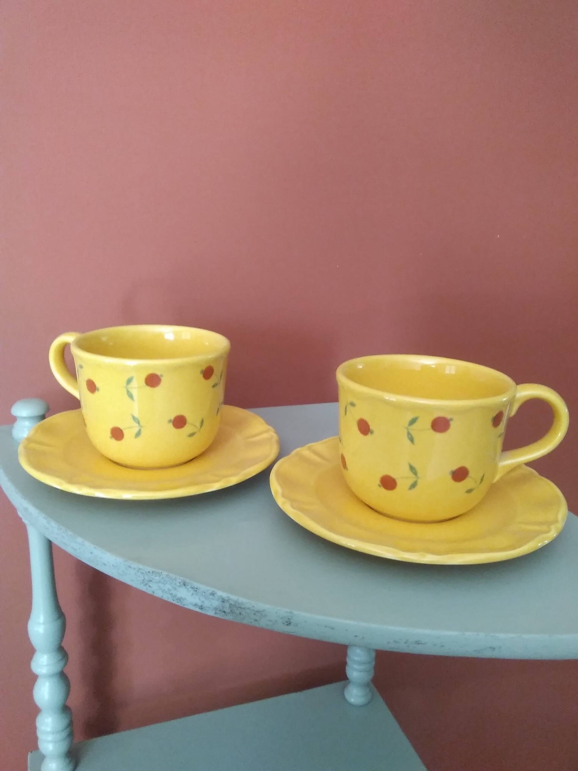 Cherry decorative cup duo