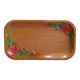 Plateau bois vintage à fleurs peintes
