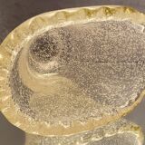 Crystal vase with subtly tinted bubble decoration signed Daum