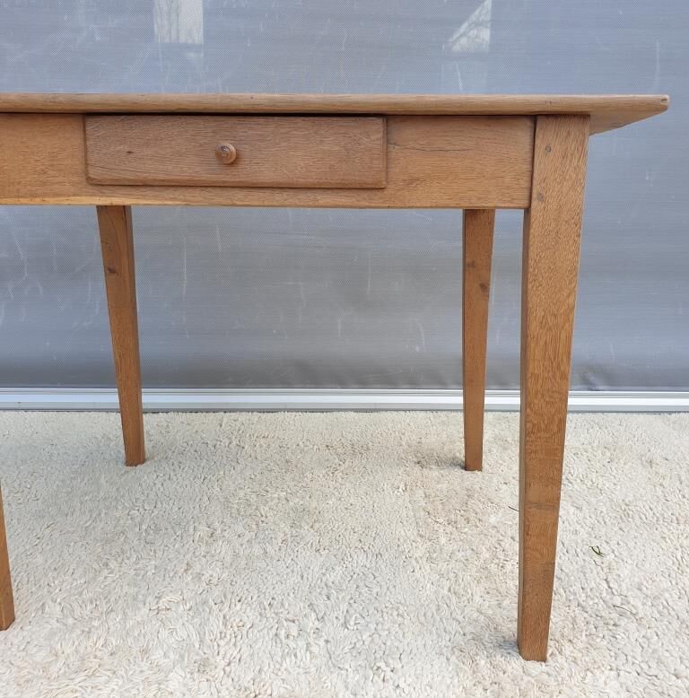 Office table campaign XIXth solid oak