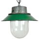Green Enamel and Cast Iron Industrial Pendant Light, 1960s