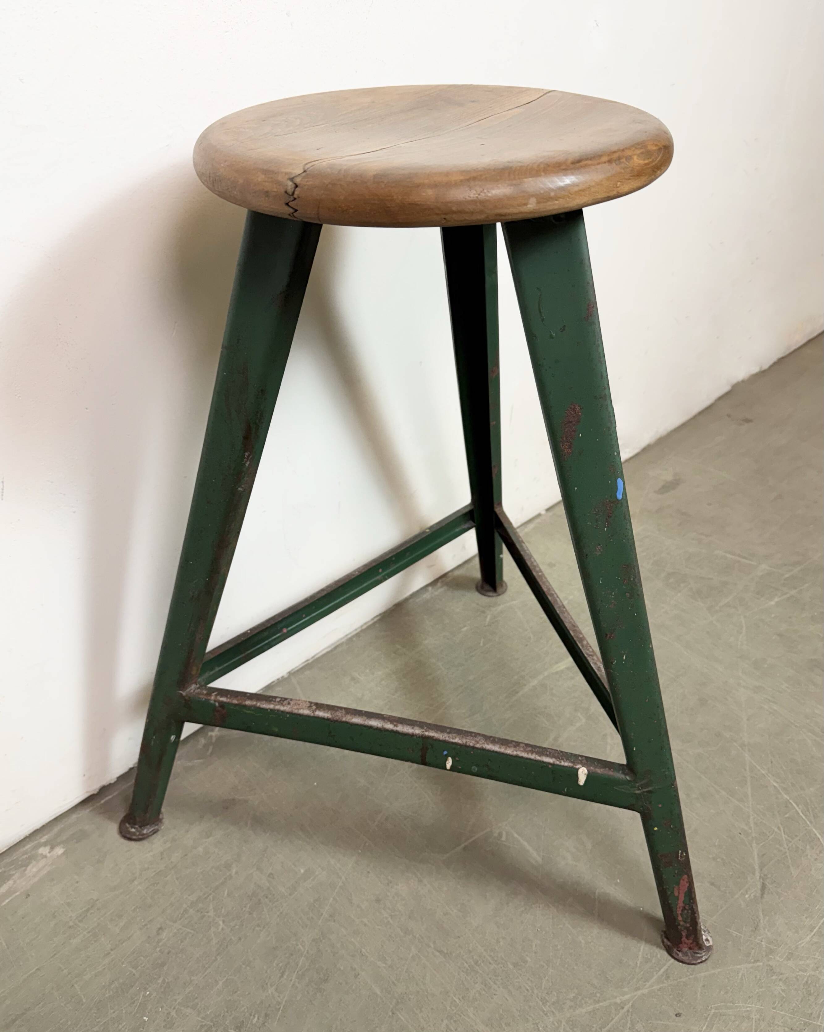 Green Industrial Workshop Stool, 1960s