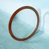 Vintage round mirror Aksel Kjersgaard, Danish teak design.