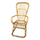 Chaise à bascule italienne 1960 bambou et rotin