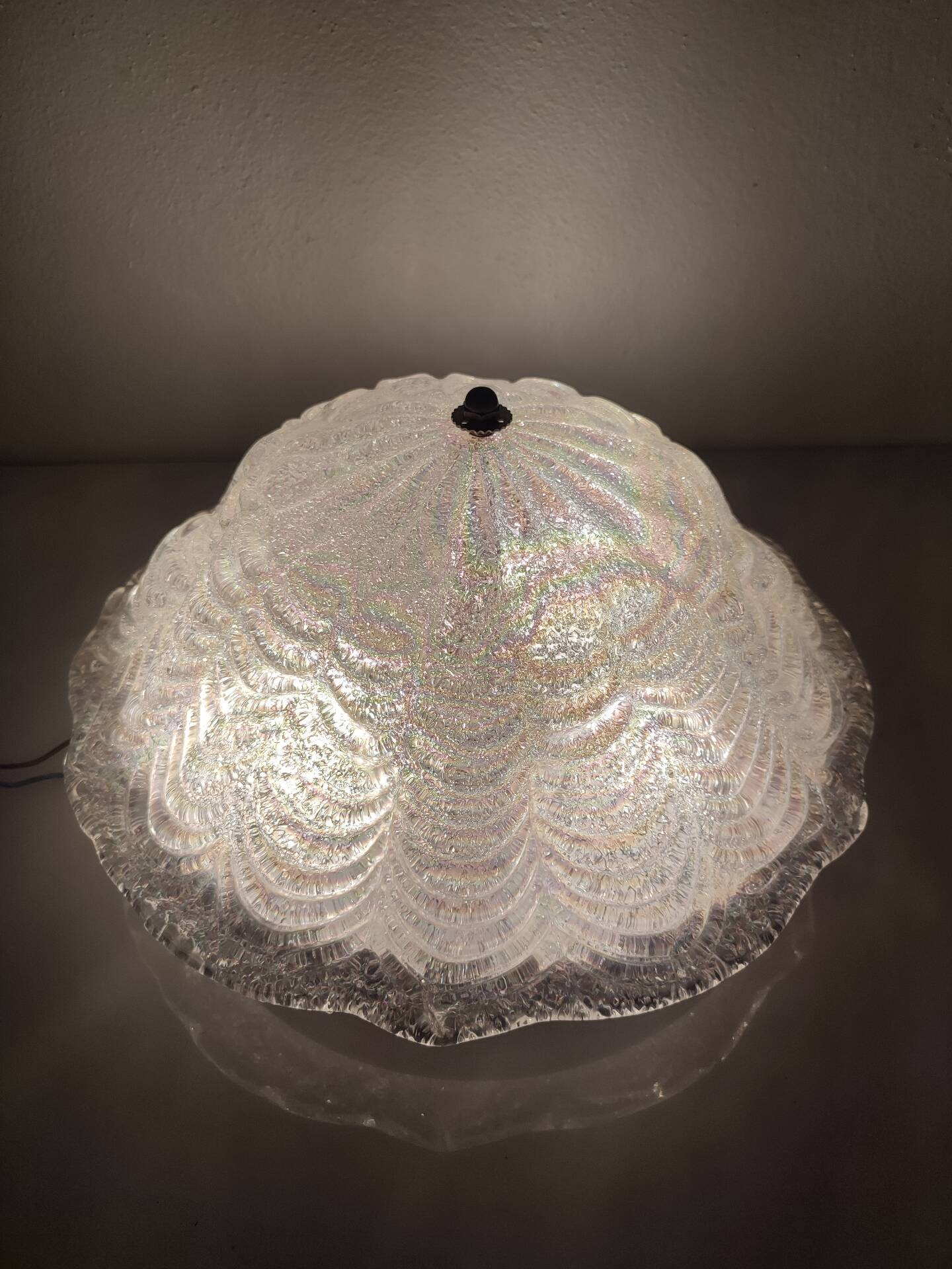 Lustre en verre de Murano irisé italien, 1970
