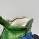 Pitcher in purple and green grape slurry / vintage ceramic decanter