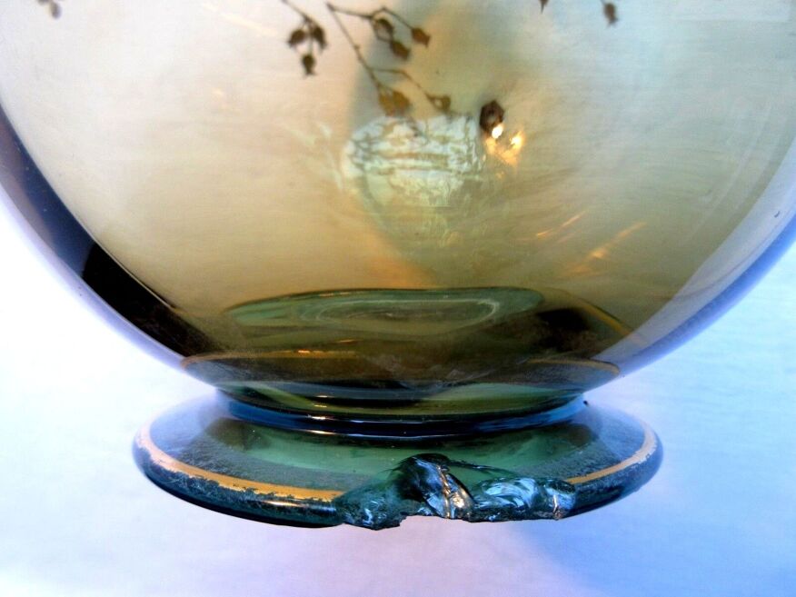 Carafe george sand cristal émaillé legras: oiseaux et guirlandes or, louis  xv | Selency