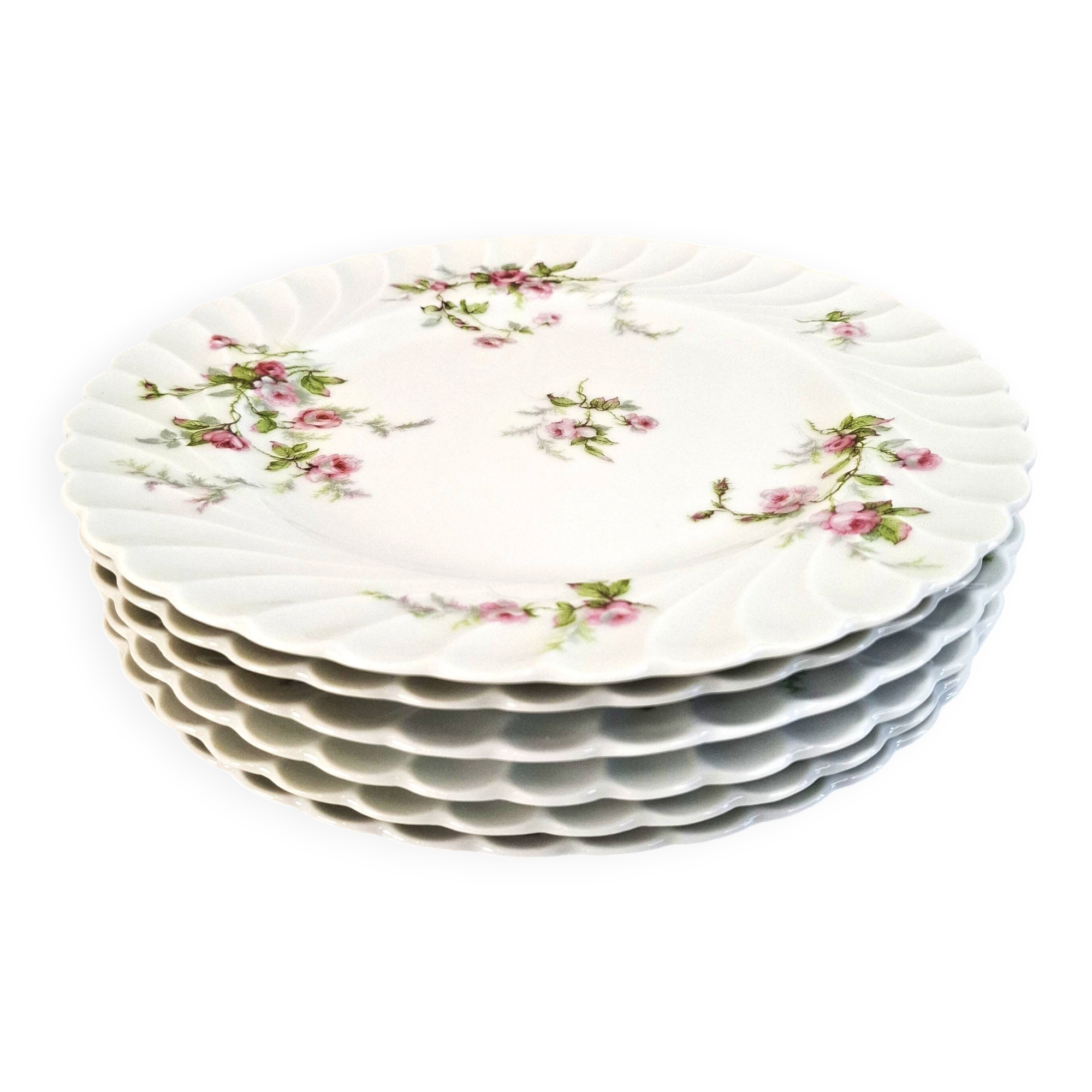 Flat plates in Limoges porcelain by Haviland