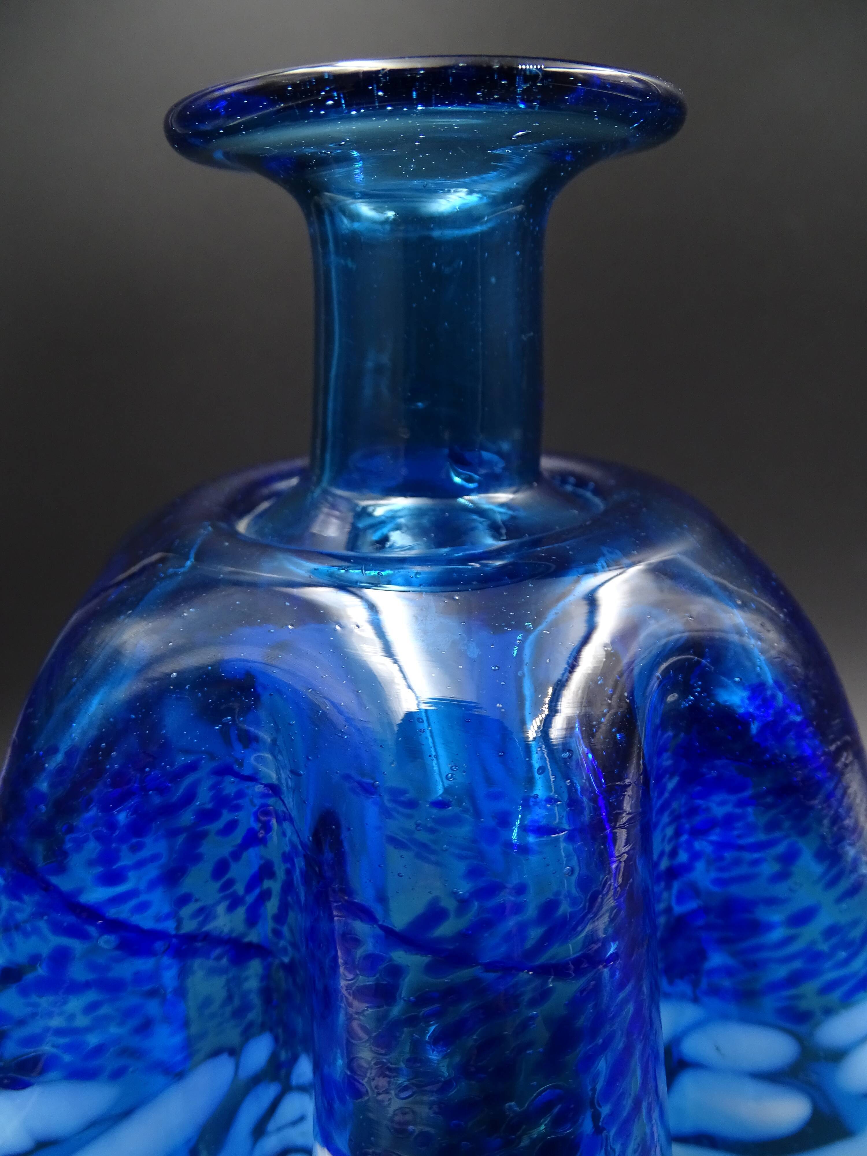Blue glass vase and touches of white