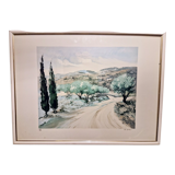 Lithograph "Path of the olive grove" by Victor Zarou