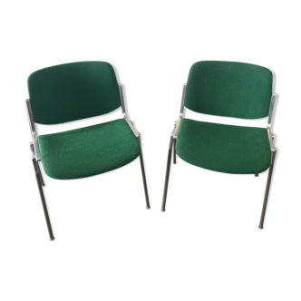 Pair of DSC 106 chairs by Giancarlo Piretti for Castelli