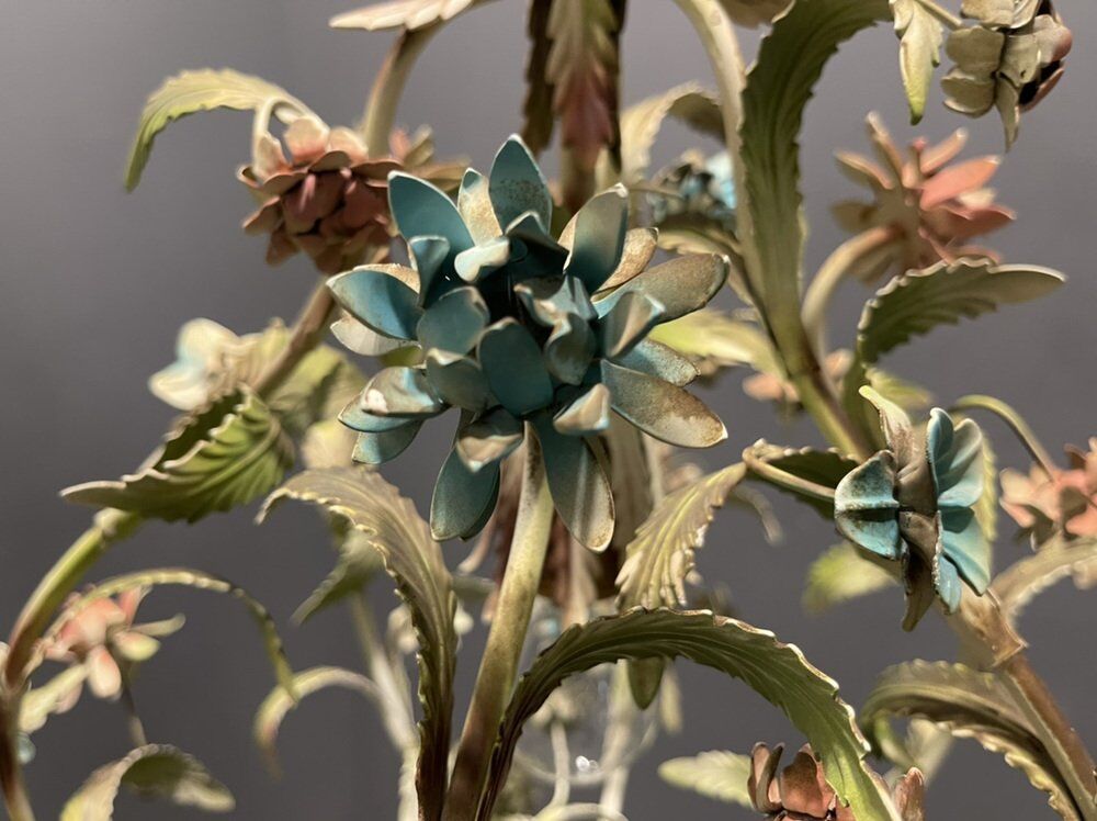 Italian tole flower chandelier, 1960s