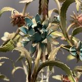 Italian tole flower chandelier, 1960s