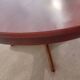 round/oval table with extension, central leg, dark shade, Baumann design