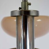 Lustre Art Déco Bauhaus chromé de Napako, ancienne Tchécoslovaquie, 1940