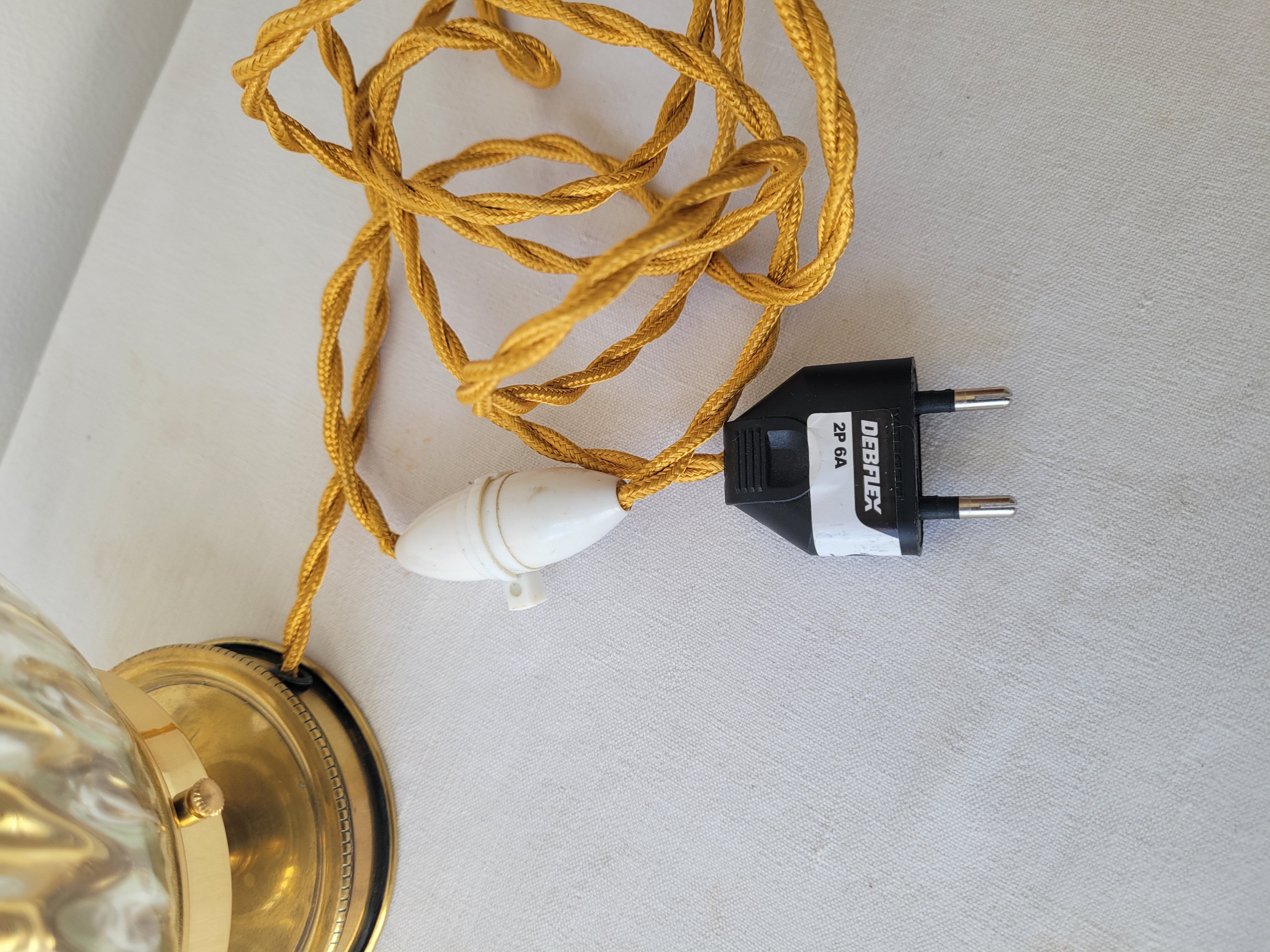 Art Deco lamp in brass and glass