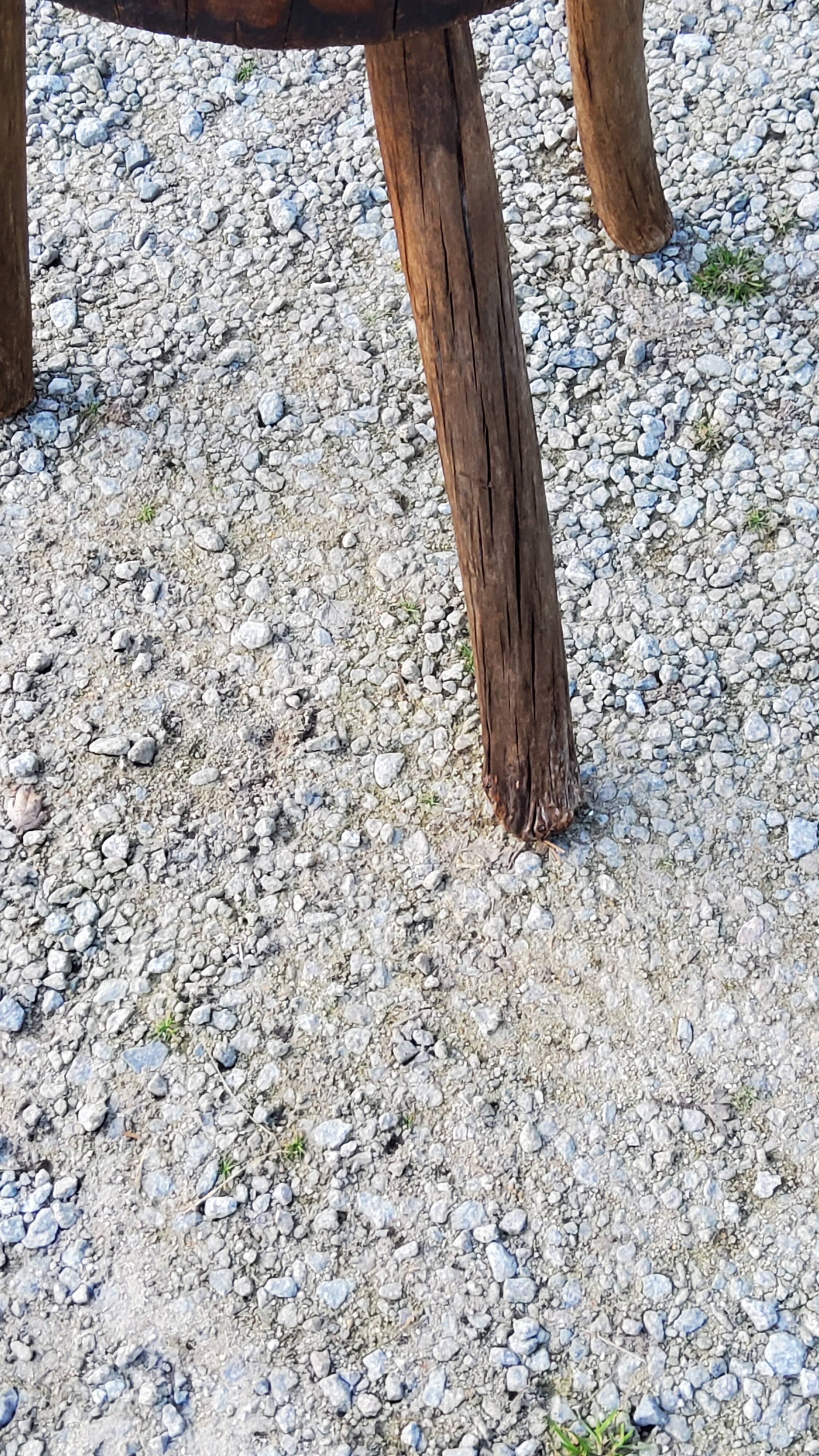 Brutalist tripod billot stool