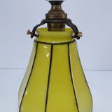 Yellow glass porcelain lamp, early 20th century