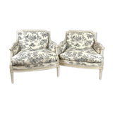 Paire de fauteuils, style Louis XVI