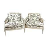 Paire de fauteuils, style Louis XVI