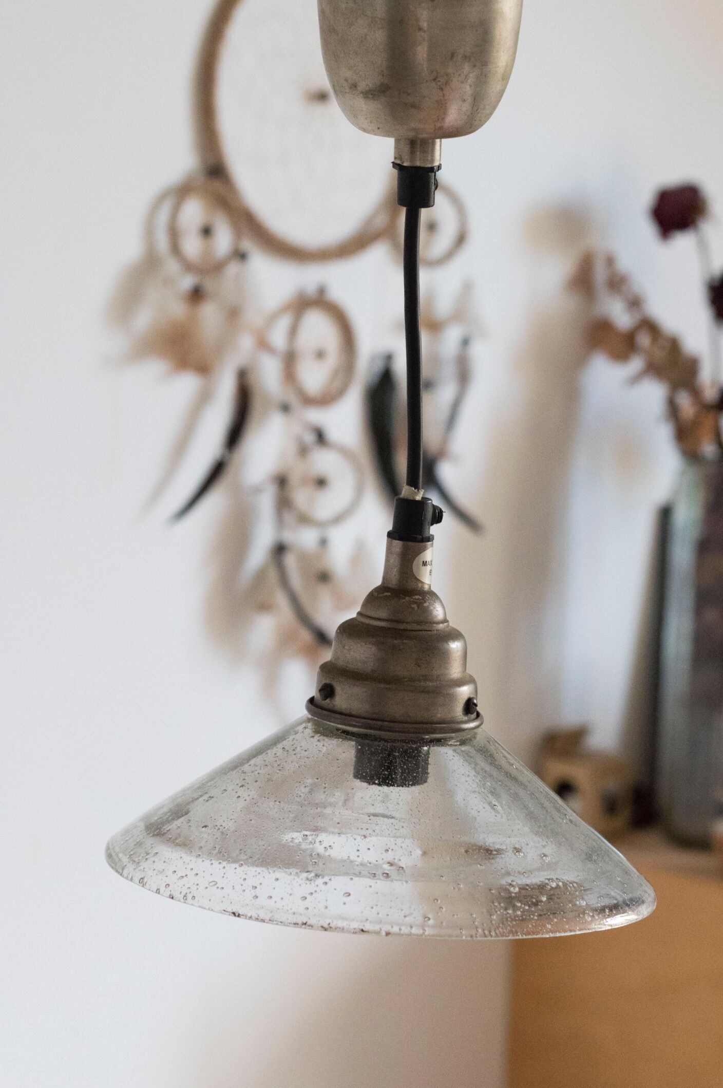 Suspension en verre vintage
